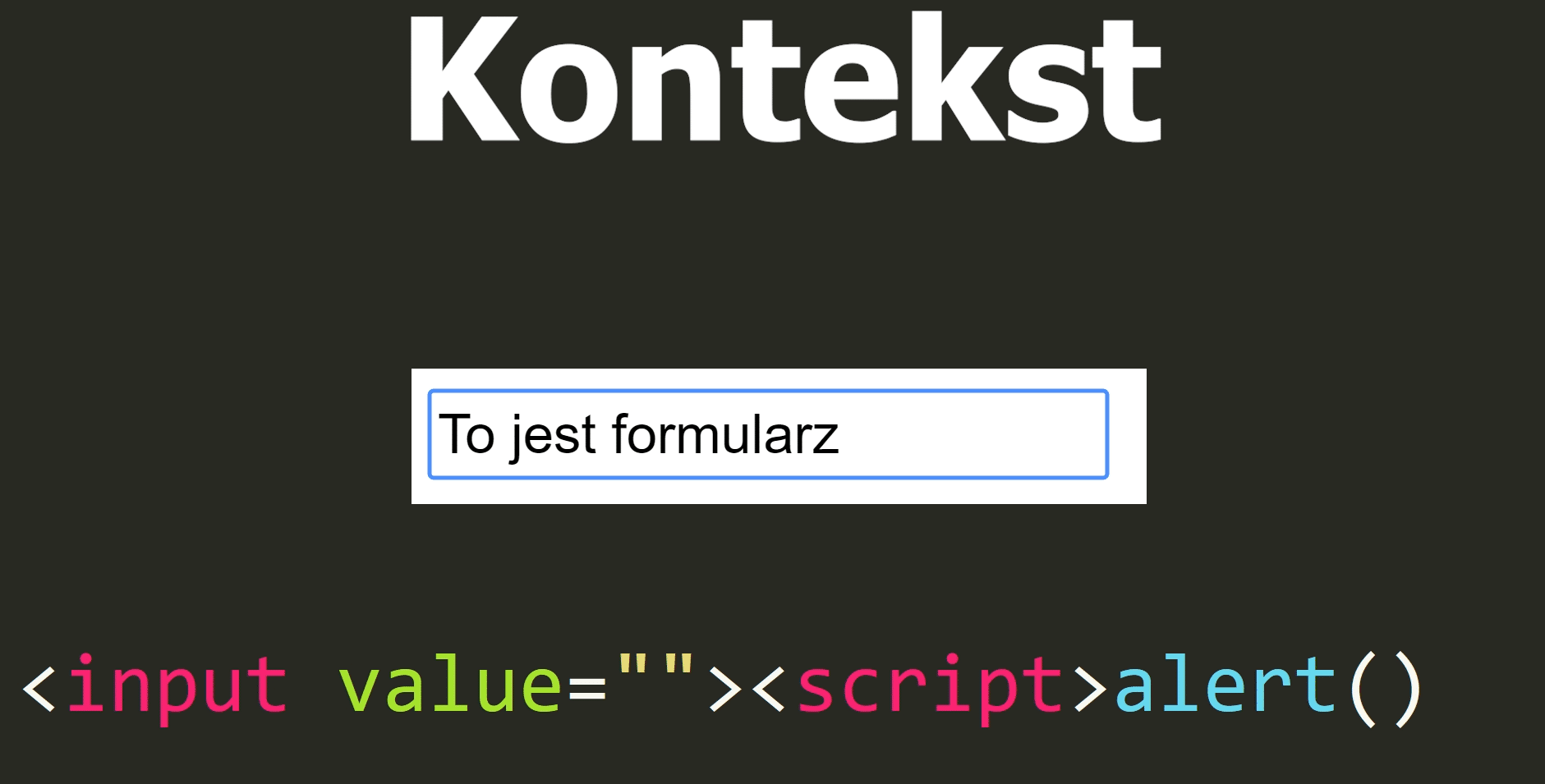 Kontekst z podwójnymi cudzysłowami